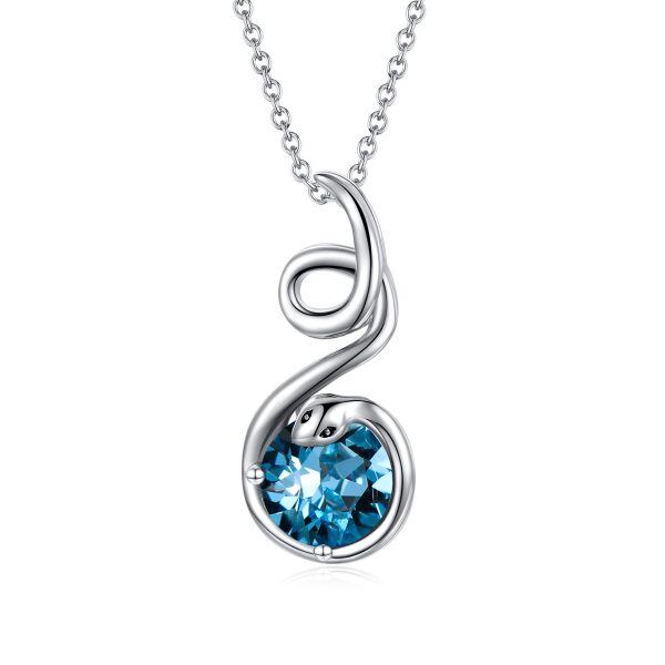 Sterling Silver Snake Necklace-0