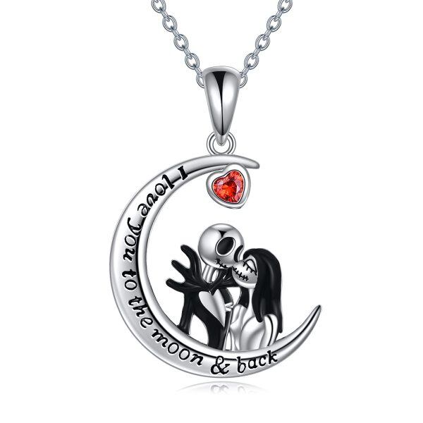 Sterling Silver Nightmare Moon Necklace-0