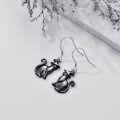 wholesale 925 Sterling Silver Witch Cat Drop Earrings - Halloween Costume Accessories-0-4