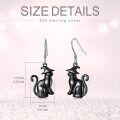 wholesale 925 Sterling Silver Witch Cat Drop Earrings - Halloween Costume Accessories-0-5