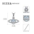 wholesale 925 Sterling Silver Blue Moonstone Planet Pendant Necklace for Women-0-3
