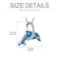 wholesale 925 Sterling Silver Dolphin Blue Crystal Pendant Necklaces for Women Gifts-0-3
