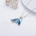wholesale 925 Sterling Silver Dolphin Blue Crystal Pendant Necklaces for Women Gifts-0-5
