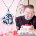 wholesale 925 Sterling Silver I Love You Forever Father Daughter Heart Pendant Necklace with Abalone Shell and Cubic Zirconia-0-1