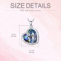 wholesale 925 Sterling Silver I Love You Forever Father Daughter Heart Pendant Necklace with Abalone Shell and Cubic Zirconia-0-3