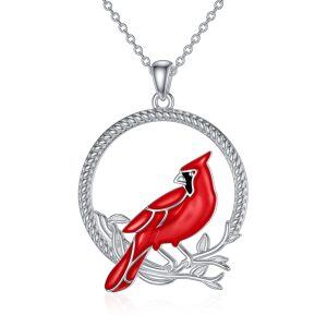 Sterling Silver Cardinal Necklace-0