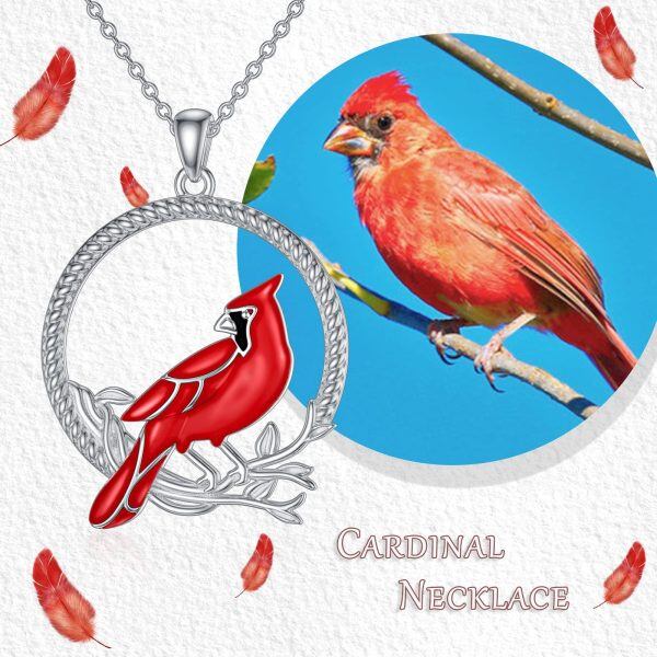 Sterling Silver Cardinal Necklace-1