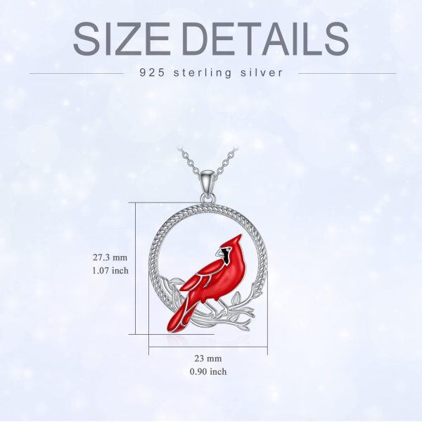 Sterling Silver Cardinal Necklace-2