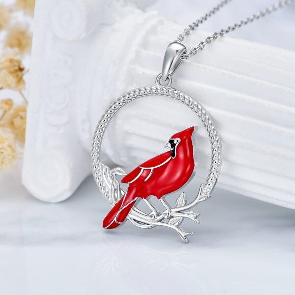 Sterling Silver Cardinal Necklace-3