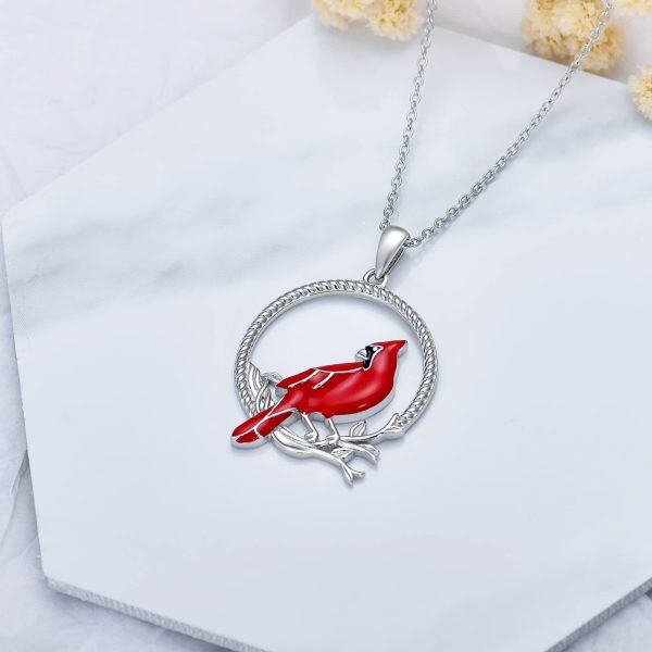 Sterling Silver Cardinal Necklace-4