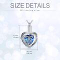 wholesale 925 Sterling Silver Blue Crystal Heart Butterfly Cremation Jewelry Urn Pendant Necklace-0-5