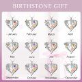 wholesale 925 Sterling Silver Heart Flower Mom Birthstone Pendant Necklace for Women-0-5