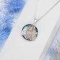 wholesale 925 Sterling Silver Blue Crystal Axolotl Pendant Necklace for Women-0-3