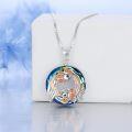 wholesale 925 Sterling Silver Blue Crystal Axolotl Pendant Necklace for Women-0-4