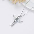 wholesale 925 Sterling Silver Angel Wings Red Crystal Heart Cremation Jewelry Urn Pendant Necklace for Women-0-3