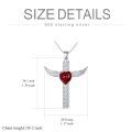 wholesale 925 Sterling Silver Angel Wings Red Crystal Heart Cremation Jewelry Urn Pendant Necklace for Women-0-4