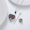 wholesale 925 Sterling Silver Red Cardinal Heart Urn Pendant with Abalone Shell and Tree Design for Ashes Keepsake Jewelry-0-4