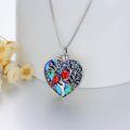 wholesale 925 Sterling Silver Red Cardinal Heart Urn Pendant with Abalone Shell and Tree Design for Ashes Keepsake Jewelry-0-5