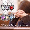 wholesale 925 Sterling Silver Pink Crystal Heart Keepsake Jewelry with Funnel and Fill Tool - Memorial Urn Necklace for Ashes-0-12