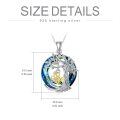 wholesale 925 Sterling Silver Blue Crystal Tree of Life Honeycomb Bee Pendant Necklace-0-3