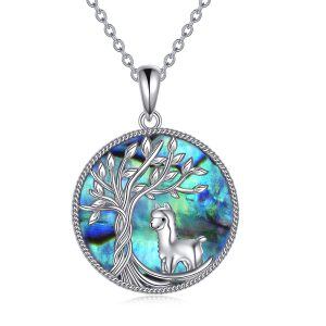 Sterling Silver Tree Of Life Alpaca Necklace-0