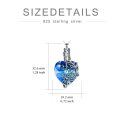 wholesale 925 Sterling Silver Blue Crystal Butterfly Heart Cremation Jewelry Urn Pendant Necklace with Funnel and Chain-0-2