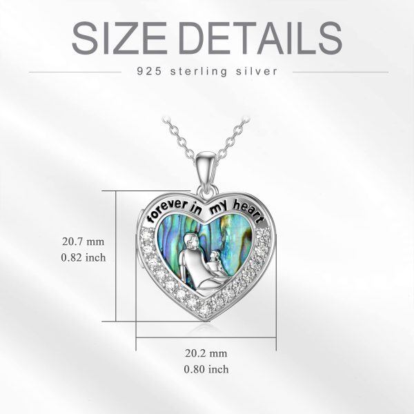 Sterling Silver Father Daughter Heart Necklace-2