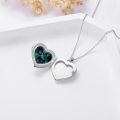 wholesale 925 Sterling Silver Mother and Child Heart Pendant Necklaces with Abalone Shell Inlay for Women-0-3