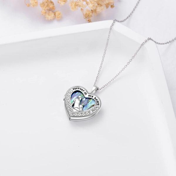 Sterling Silver Father Daughter Heart Necklace-4