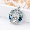 wholesale 925 Sterling Silver Tree of Life Mother & Child Hedgehog Crystal Pendant Necklace for Women-0-3