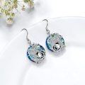 wholesale Sterling Silver Blue Crystal Tree of Life Animal Earrings (Cardinal Owl Fox Snake Sloth Giraffe) Dangle Jewelry Gift for Women-0-20