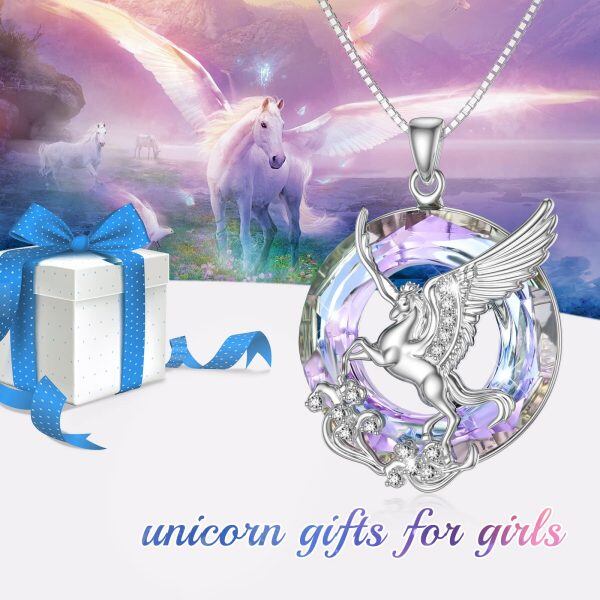 Sterling Silver Unicorn Necklace-1