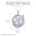 wholesale 925 Sterling Silver Purple Crystal Winged Horse Pendant Necklace for Women Fashion Jewelry-0-2