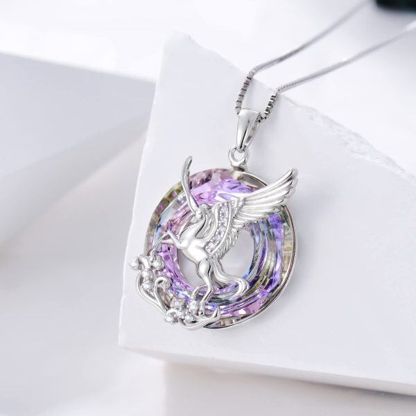 Sterling Silver Unicorn Necklace-4