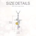 wholesale 925 Sterling Silver Sunflower & Hummingbird Cross Pendant Necklace for Women-0-3
