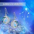 wholesale 925 Sterling Silver Blue Fire Opal Star & Moon Dangle Earrings for Women-0-2