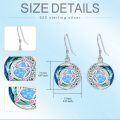 wholesale 925 Sterling Silver Blue Fire Opal Star & Moon Dangle Earrings for Women-0-4