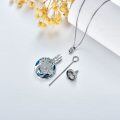 wholesale 925 Sterling Silver Blue Crystal Dragonfly Tree of Life Cremation Jewelry Keepsake Pendant Necklace with Funnel and Fill Tool-0-4