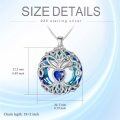 wholesale 925 Sterling Silver Blue Crystal Tree of Life Heart Pendant Necklace for Women-0-6