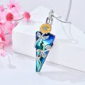 wholesale 925 Sterling Silver Blue Crystal Sunflower Cremation Pendant Necklace-0-3