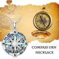 wholesale 925 Sterling Silver Abalone Shell Compass Urn Pendant Necklace with Quote You can always find your way home-0-1
