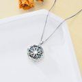 wholesale 925 Sterling Silver Abalone Shell Compass Urn Pendant Necklace with Quote You can always find your way home-0-6