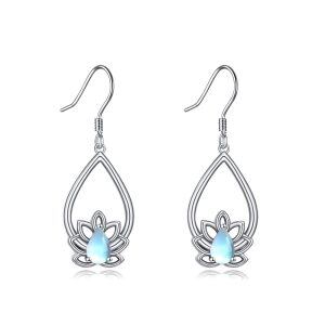 Sterling Silver Lotus Earrings-0