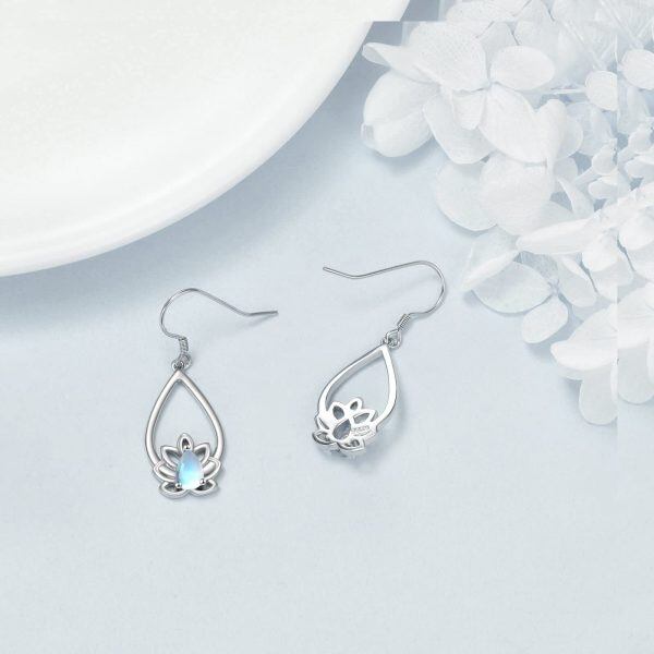 Sterling Silver Lotus Earrings-3