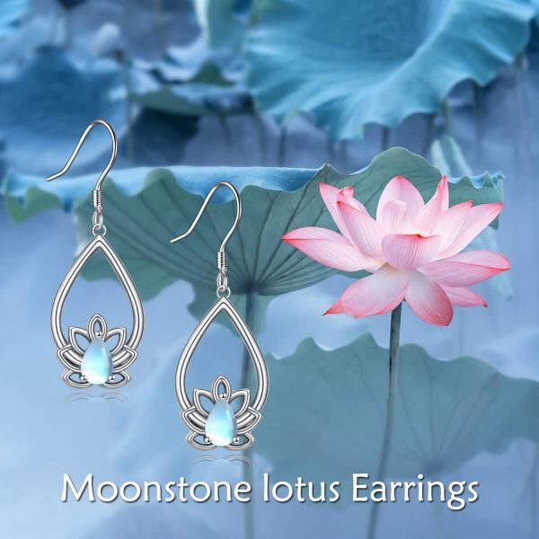 Sterling Silver Lotus Earrings-5