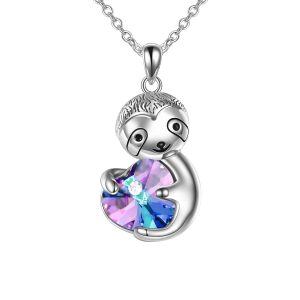 Sterling Silver Sloth Necklace-0