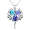 wholesale Sterling Silver Austrian Crystal Dragon Necklace for Women Girls-0-12