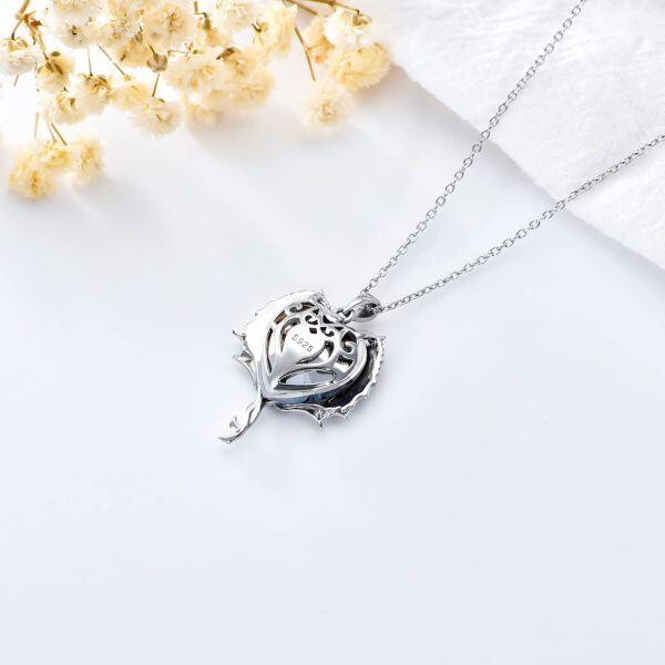 Sterling Silver Dragon Heart Necklace-2