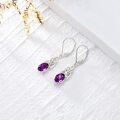 wholesale 925 Sterling Silver Purple Crystal Celtic Knot Dangle Earrings for Women-0-1