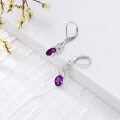wholesale 925 Sterling Silver Purple Crystal Celtic Knot Dangle Earrings for Women-0-2